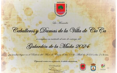 Galardón de la Muda, viernes 12 de abril, 21 horas en el Balcón del Muro.